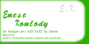 emese komlody business card